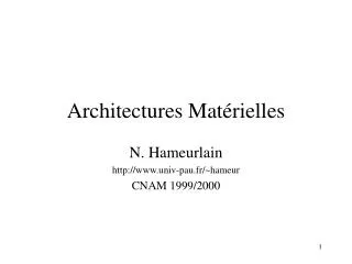 architectures mat rielles