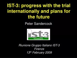 IST-3: progress with the trial internationally and plans for the future