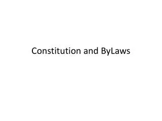 Constitution and ByLaws
