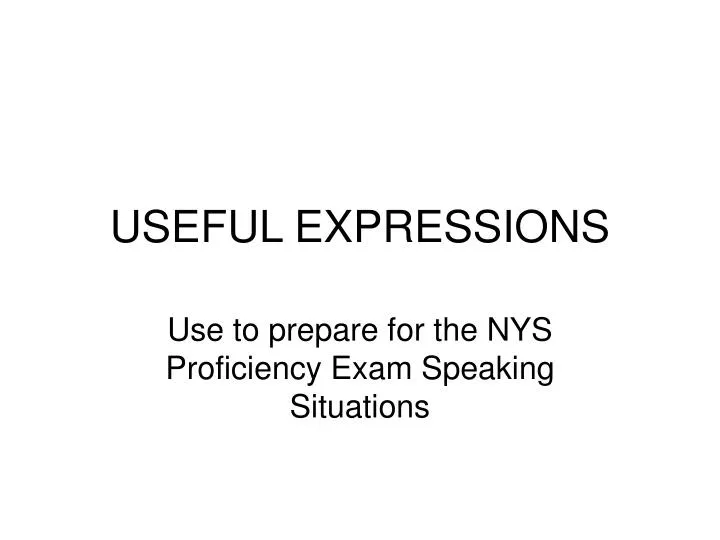 useful expressions