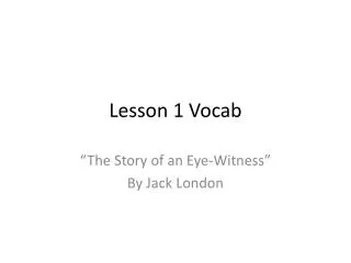 Lesson 1 Vocab