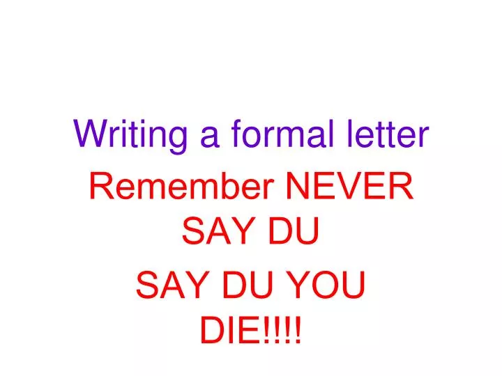 writing a formal letter