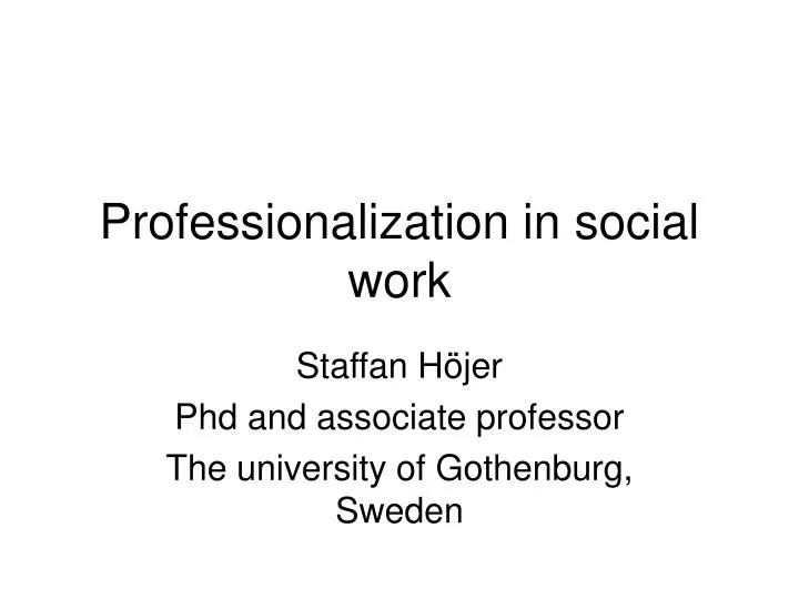 professionalization in social work