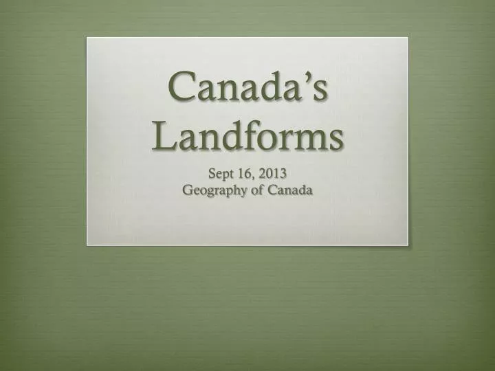 canada s landforms