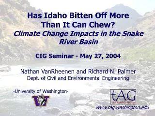 Has Idaho Bitten Off More Than It Can Chew? Climate Change Impacts in the Snake River Basin