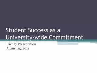 student success as a university wide commitment