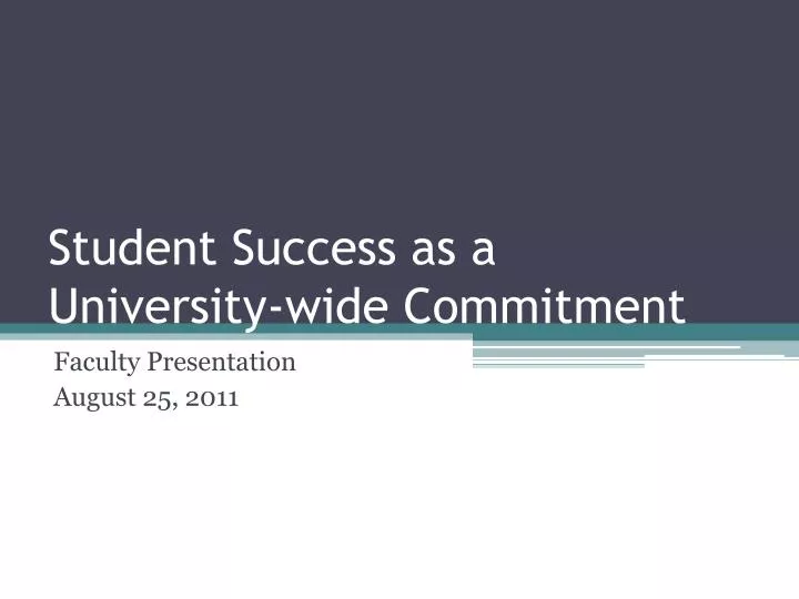 student success as a university wide commitment