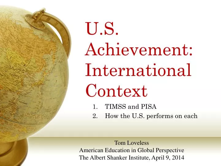 u s achievement international context