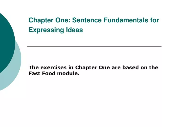 chapter one sentence fundamentals for expressing ideas