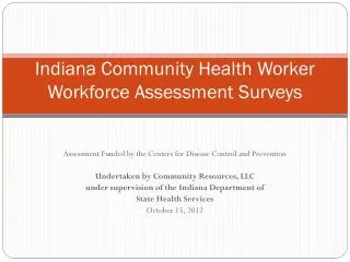 Indiana Community Health Worker Workforce Assessment Surveys