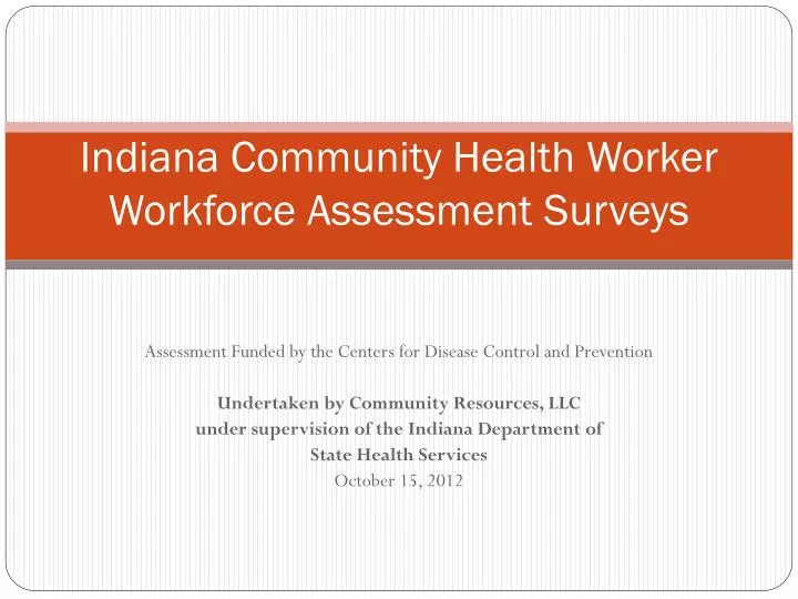 indiana community health worker workforce assessment surveys