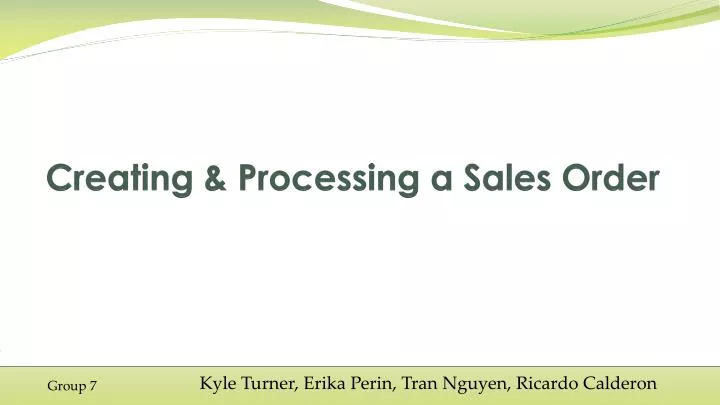 creating processing a sales order