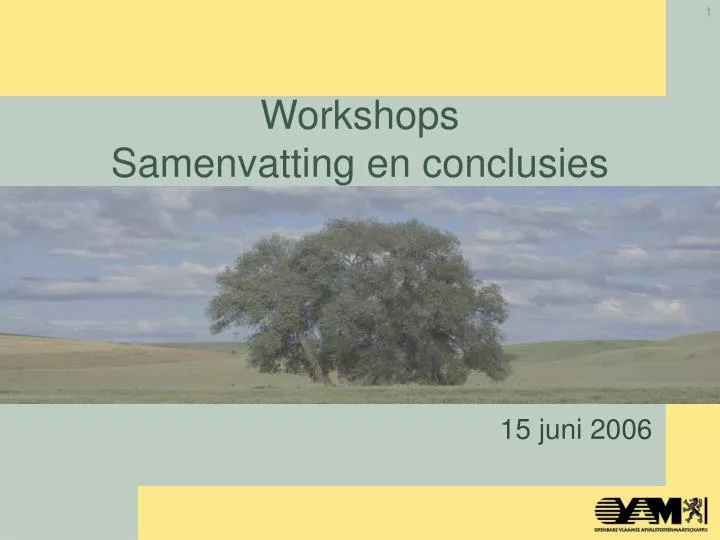 workshops samenvatting en conclusies