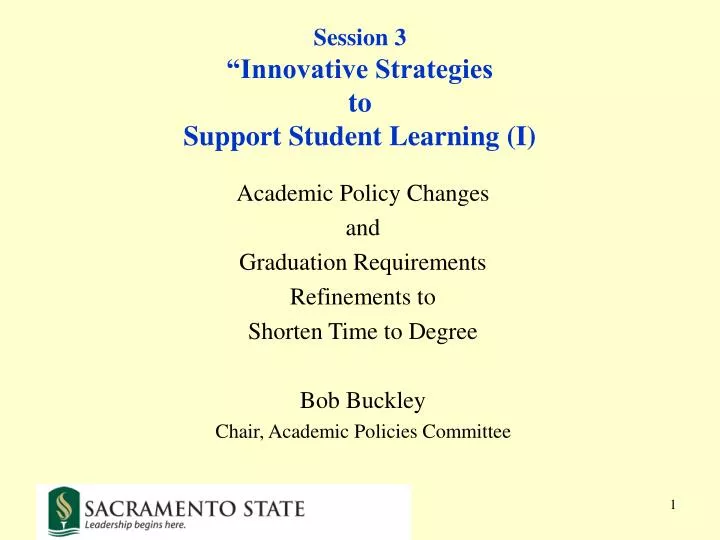 session 3 innovative strategies to support student learning i