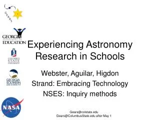 Experiencing Astronomy Research in Schools