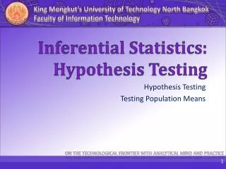 Inferential Statistics: Hypothesis Testing