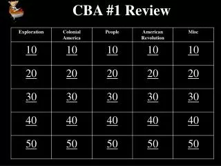 CBA #1 Review