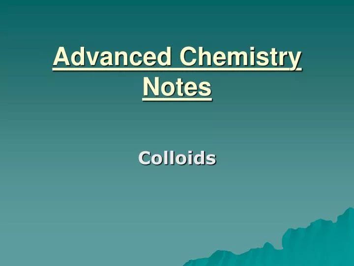 advanced chemistry notes