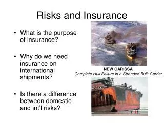 Risks and Insurance