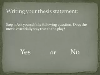 Writing your thesis statement:
