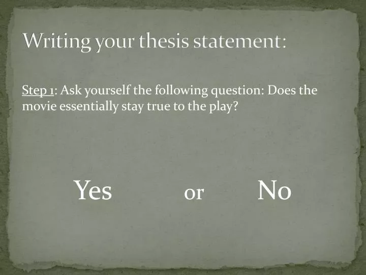writing your thesis statement