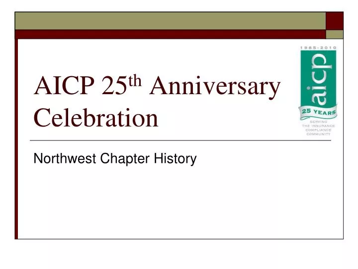 aicp 25 th anniversary celebration