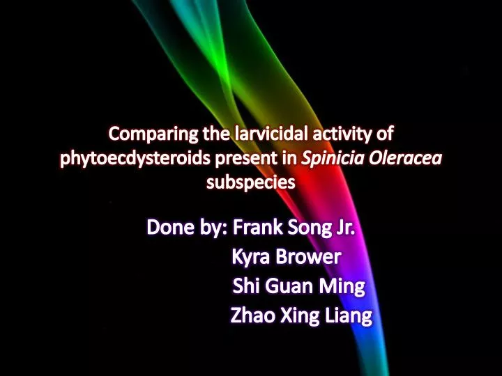 c omparing the larvicidal activity of phytoecdysteroids present in spinicia oleracea subspecies