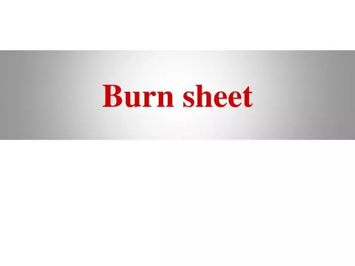 burn sheet