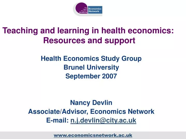 teaching and learning in health economics resources and support