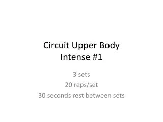 Circuit Upper Body Intense #1