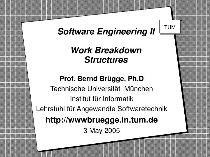 software engineering ii work breakdown structures