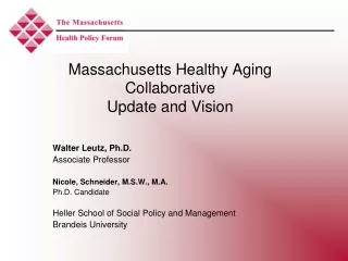 Massachusetts Healthy Aging Collaborative Update and Vision