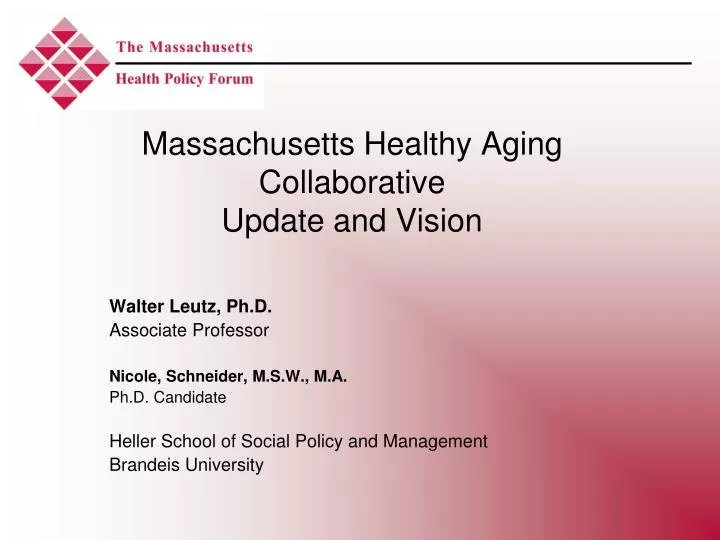 massachusetts healthy aging collaborative update and vision