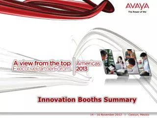 Innovation Booths Summary