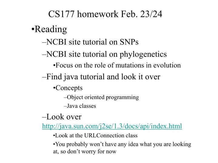 cs177 homework feb 23 24