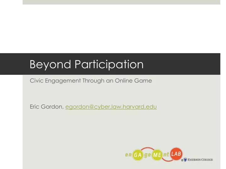 beyond participation