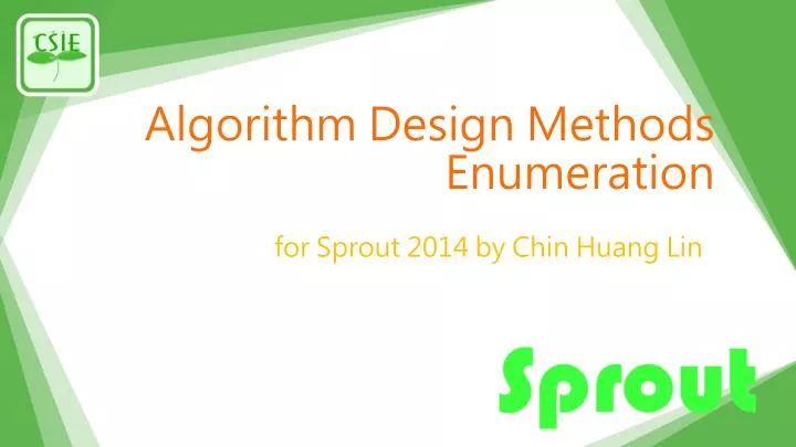 algorithm design methods enumeration