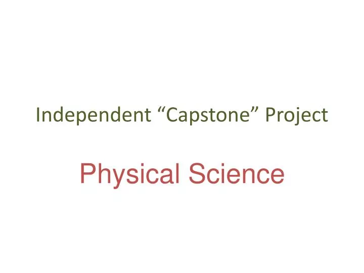 independent capstone project