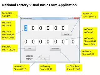 National Lottery Visual Basic Form Application