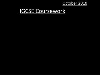 IGCSE Coursework