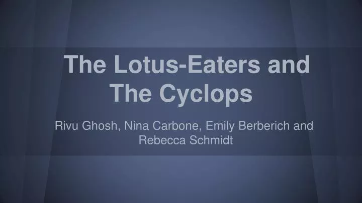 the lotus eaters and the cyclops
