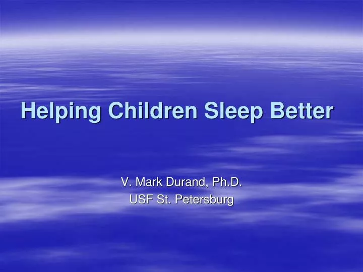helping children sleep better