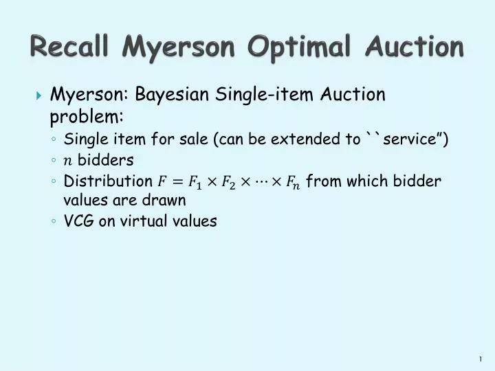 recall myerson optimal auction