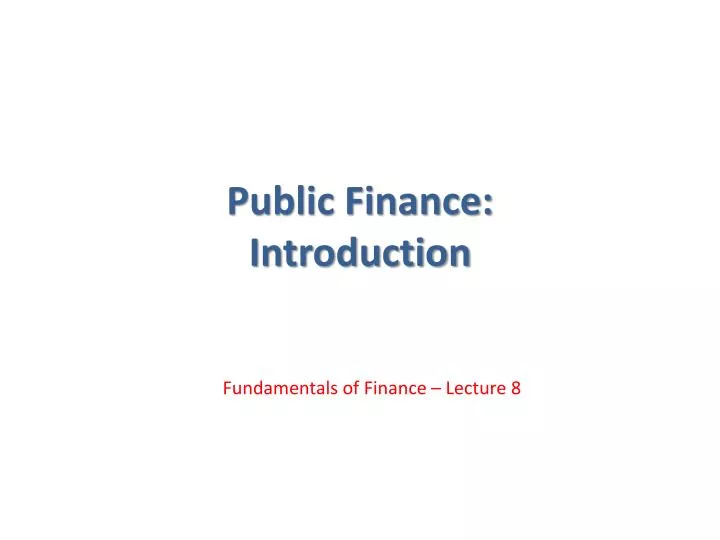 public finance introduction