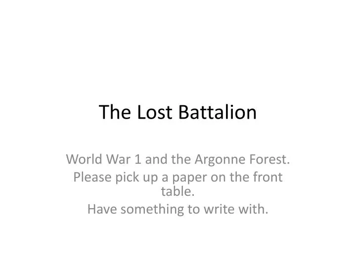 the lost battalion