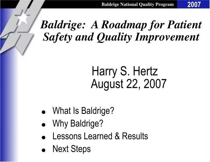 baldrige a roadmap for patient safety and quality improvement