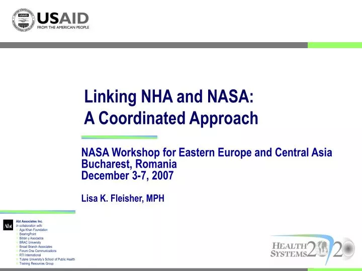 linking nha and nasa a coordinated approach