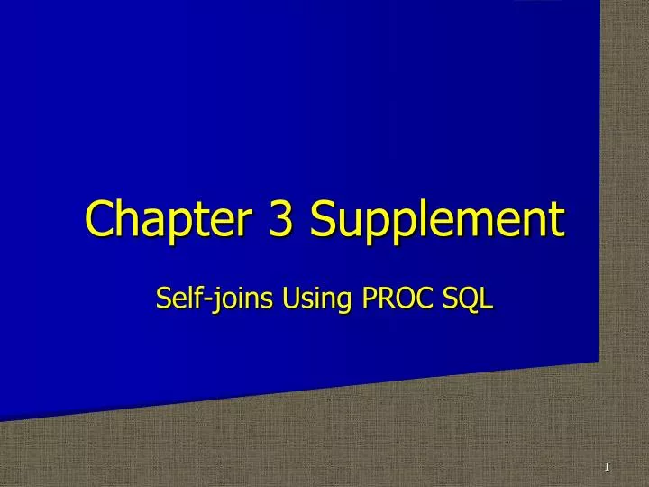 chapter 3 supplement
