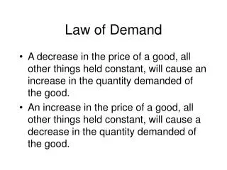 Law of Demand