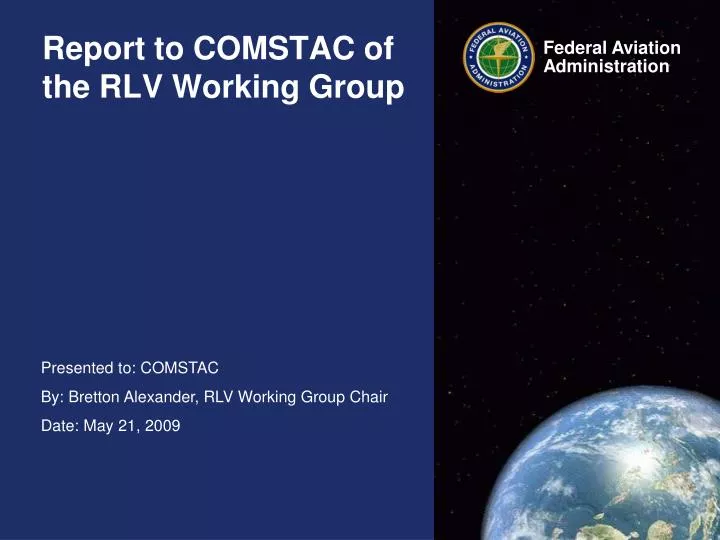 report to comstac of the rlv working group